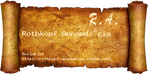 Rothkopf Annamária névjegykártya